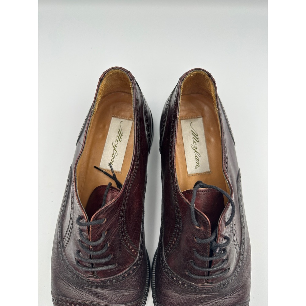 Mezlan Florence Oxford Derby Dress Shoes Mens 10 Brown Leather Brogue Cap Toe - Picture 11 of 12